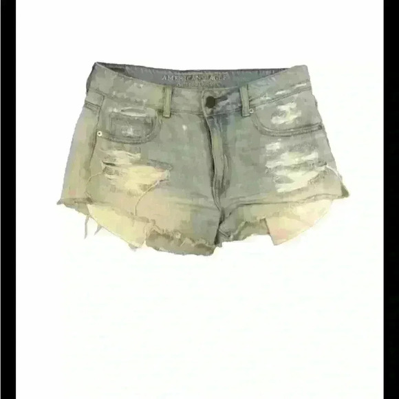 Womens American Eagle High Rise Festival Jean Short Distressed Size 6 - Picture 2 of 4